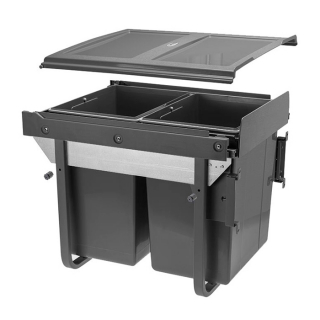 Ведро-сегрегатор PRACTI ECO 450, 2х20 л, с доводчиком + крепление, GTV Ведро-сегрегатор PRACTI ECO 450, 2х20 л, с доводчиком + крепление, GTV