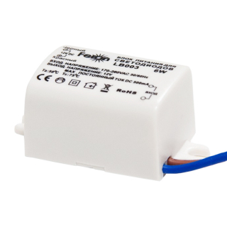 Трансформатор LB003 для светодиодной ленты, 6W, 12V, IP20, Feron Трансформатор LB003 для светодиодной ленты, 6W, 12V, IP20, Feron