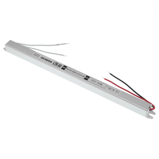 Трансформатор LTR для світлодіодної стрічки, 60W, 12V, 5A Трансформатор LTR для світлодіодної стрічки, 60W, 12V, 5A