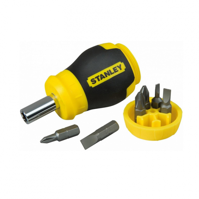 Отвертка с 6 сменными битами, Multibit Stubby, 0-66-357, Stanley 